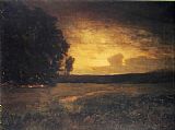Alexander Helwig Wyant Canvas Paintings - Sunset in the Marshes